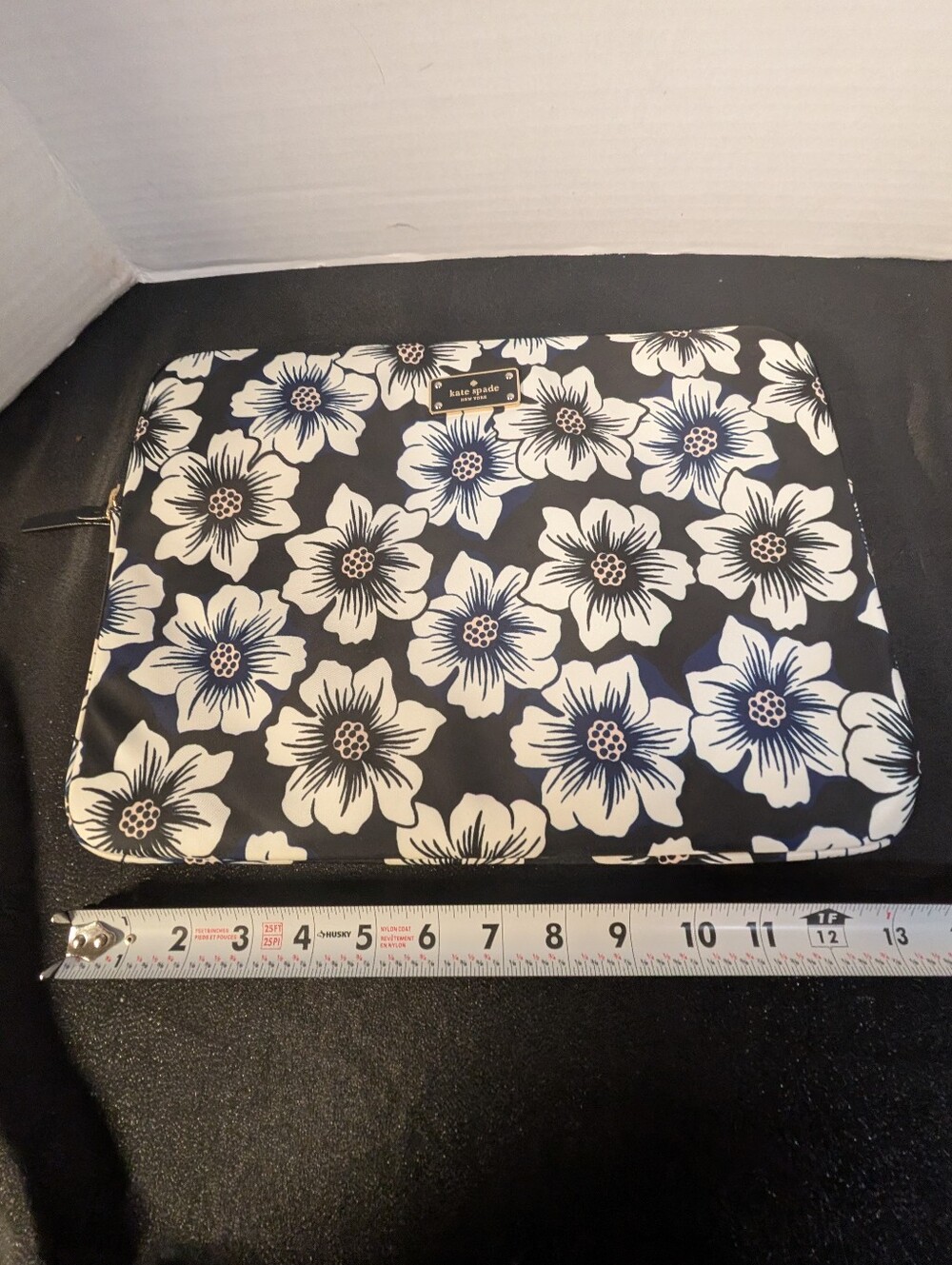 Kate Spade Blake Avenue Laptop Tablet Case iPad Floral Pouch Blue & White - Picture 8 of 10